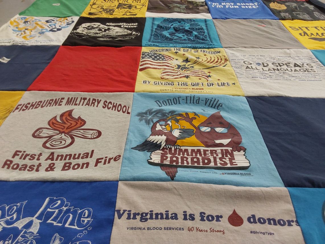 T-shirt quilt from fishburne military school by Serena from VA