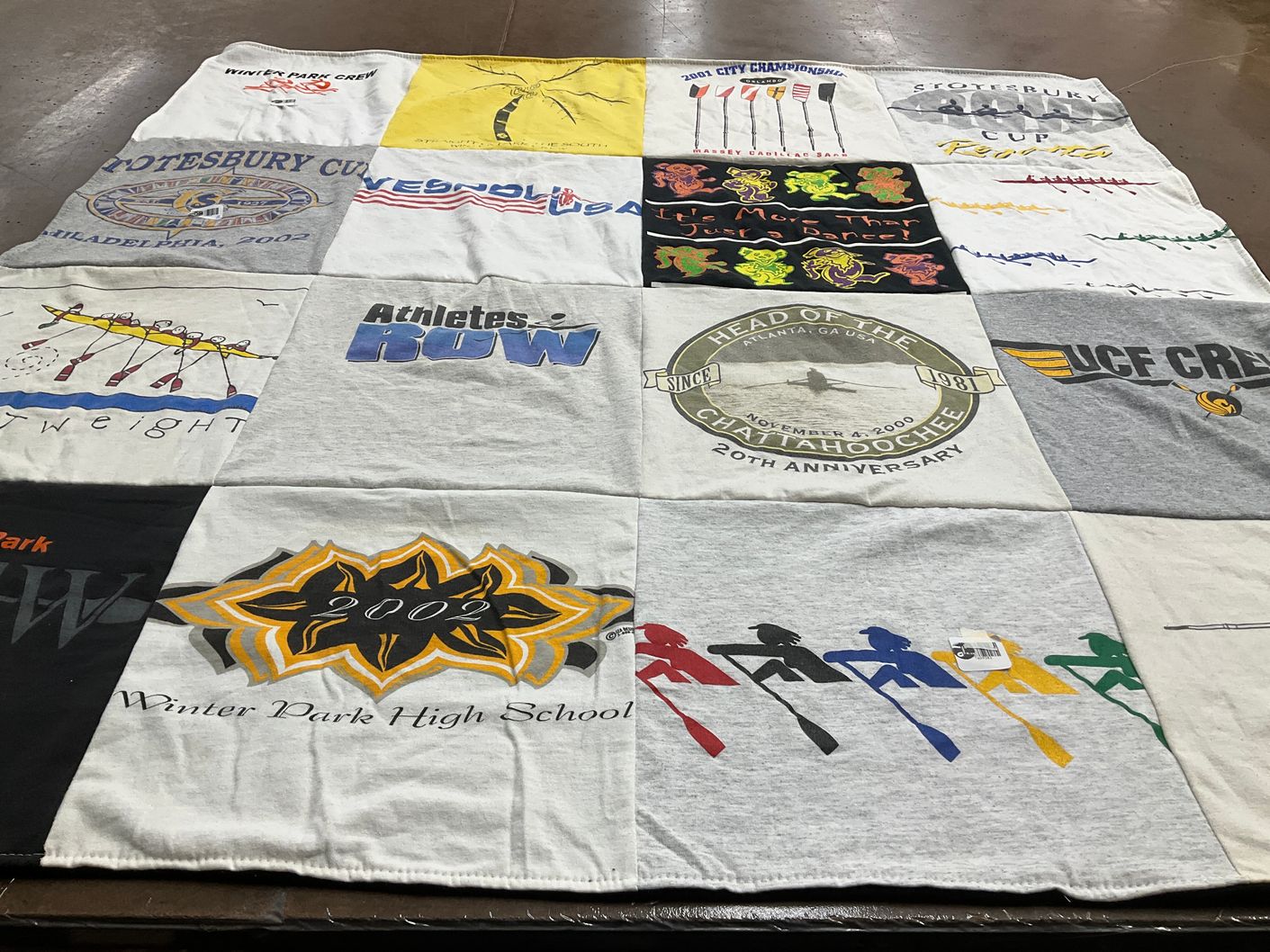 T-shirt quilt from winter park high school, university of central florida by Tiffany from NC