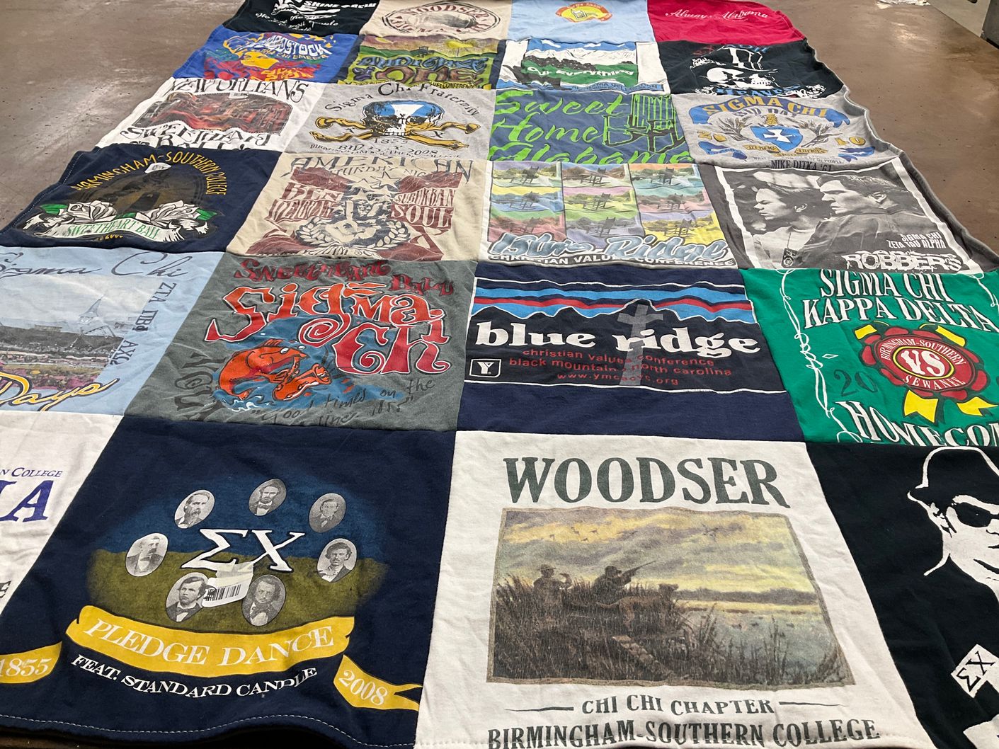 T-shirt quilt from birmingham southern college by Cara from TN