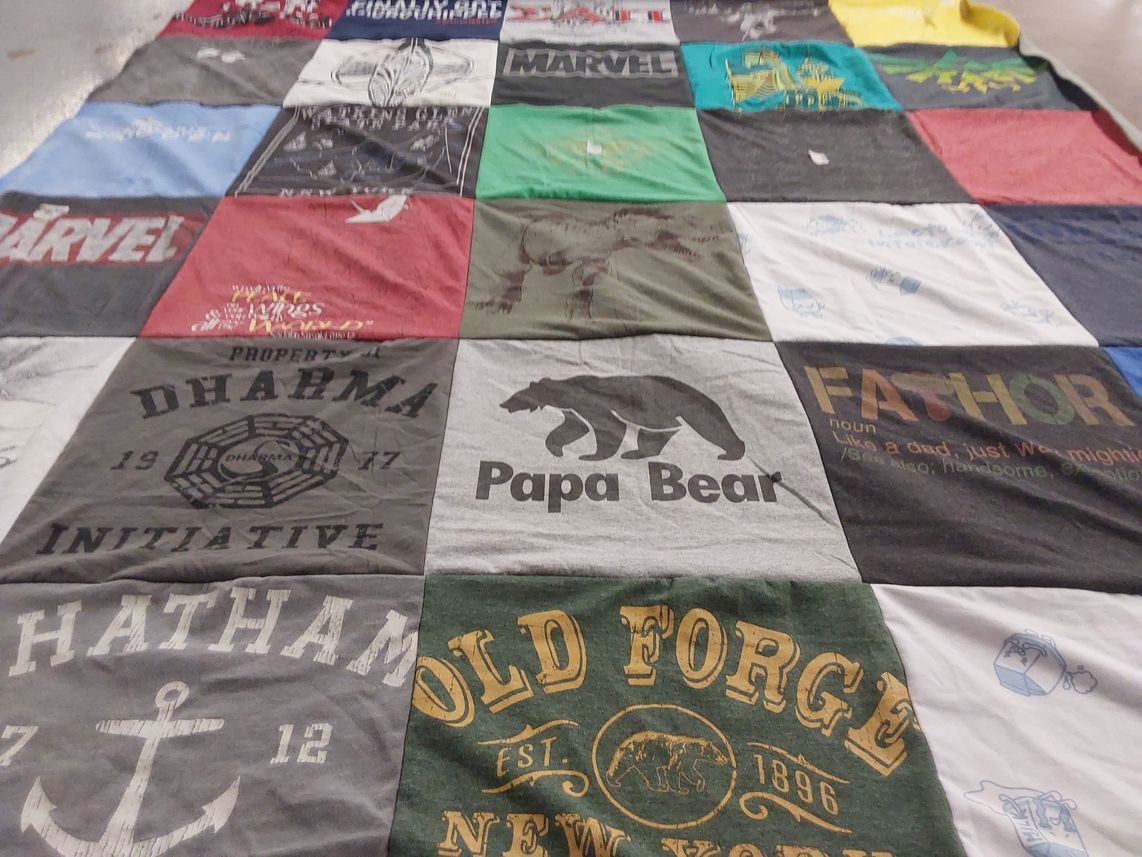 T-shirt quilt with marvel, television themes by Jeremy from NY