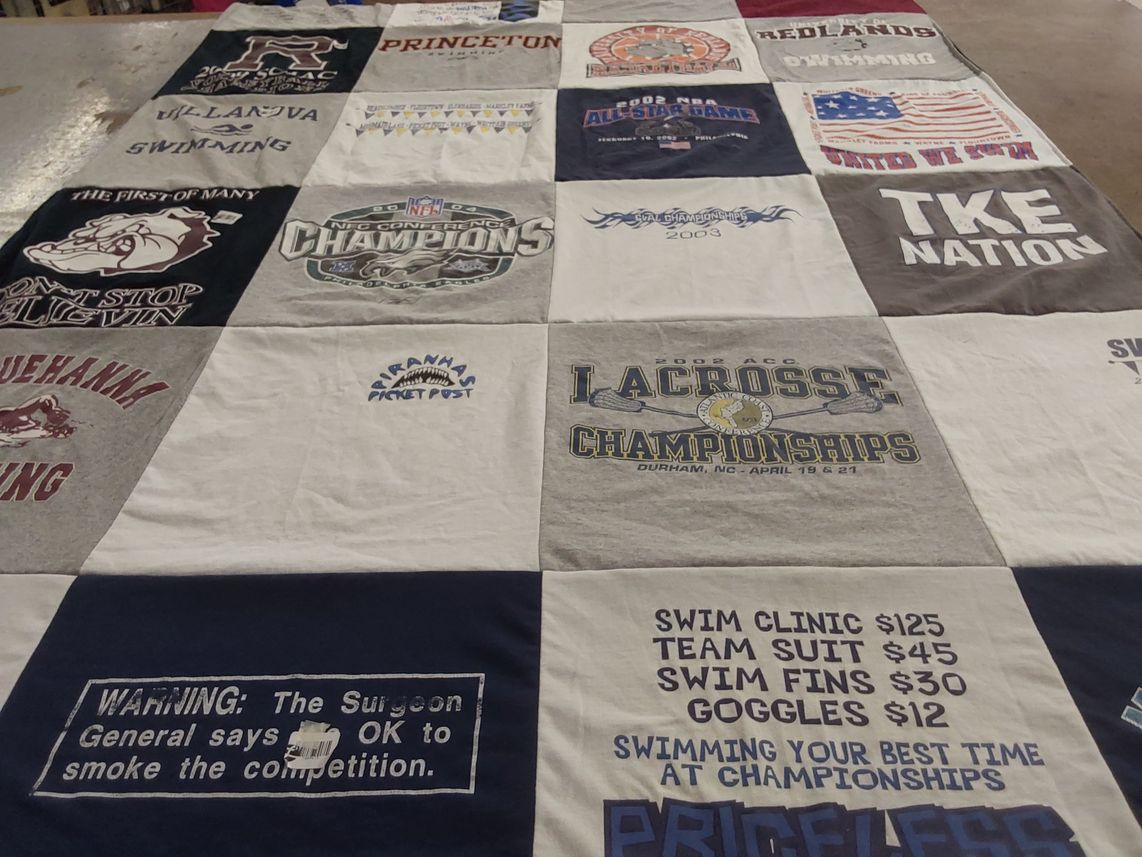 T-shirt quilt featuring not available by Katherine from NY