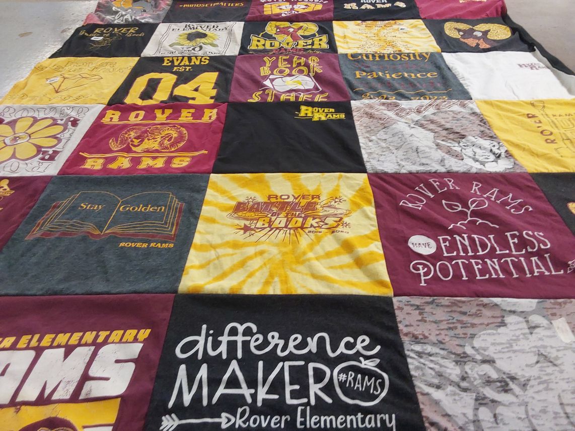 T-shirt quilt featuring rover rams by Todd from AZ