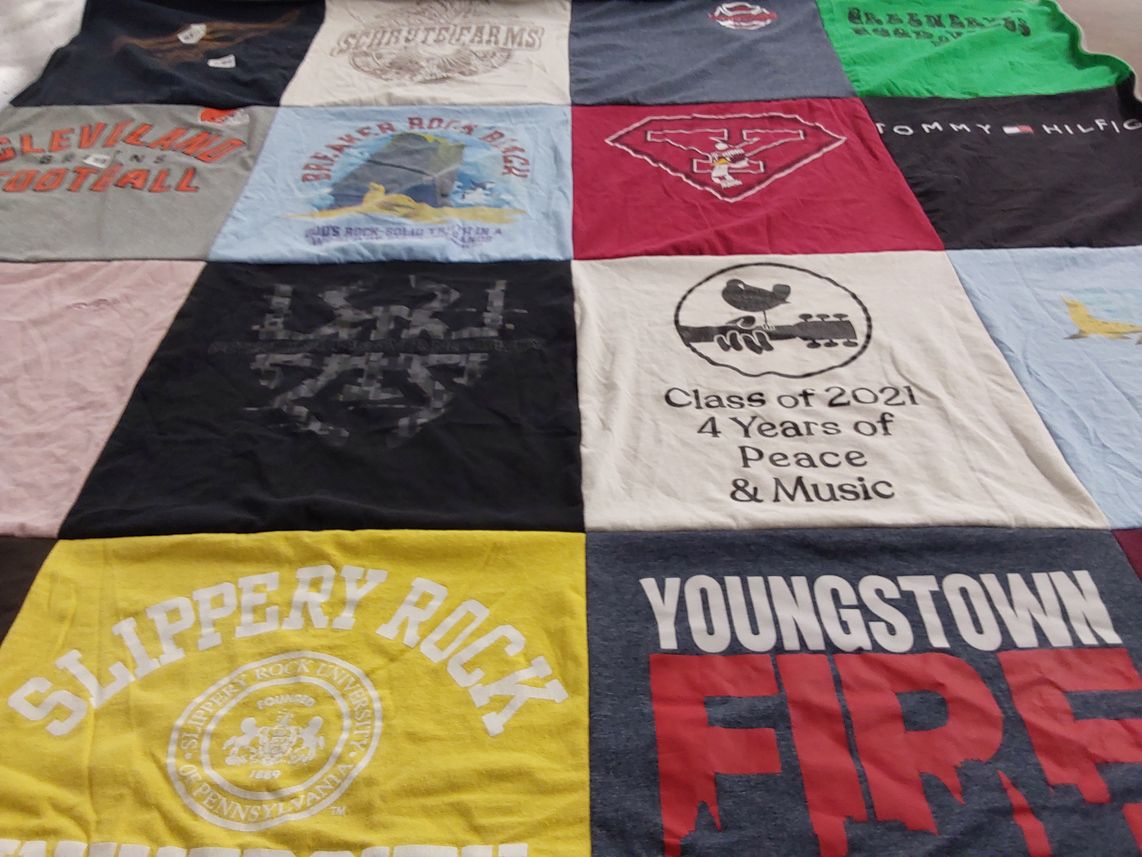 T-shirt quilt from slippery rock university by Olivia from OH