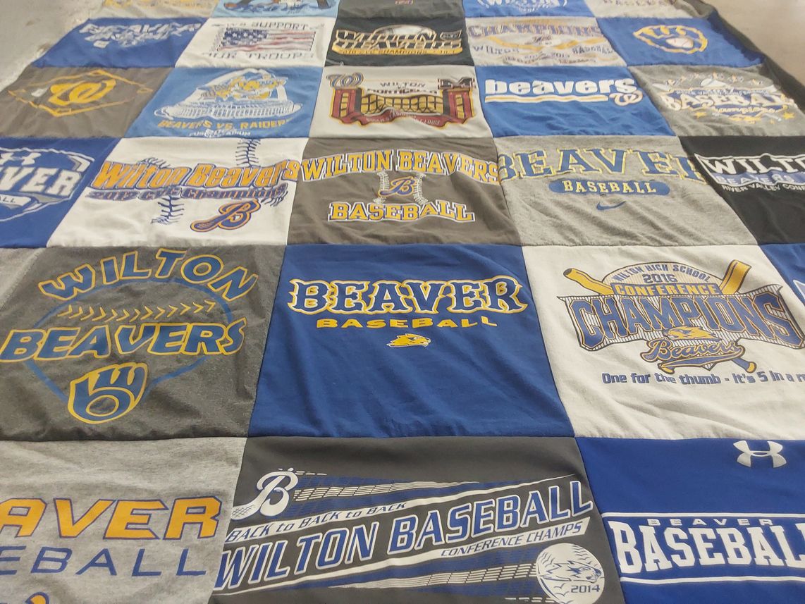 T-shirt quilt featuring wilton beavers baseball by Jake from IA