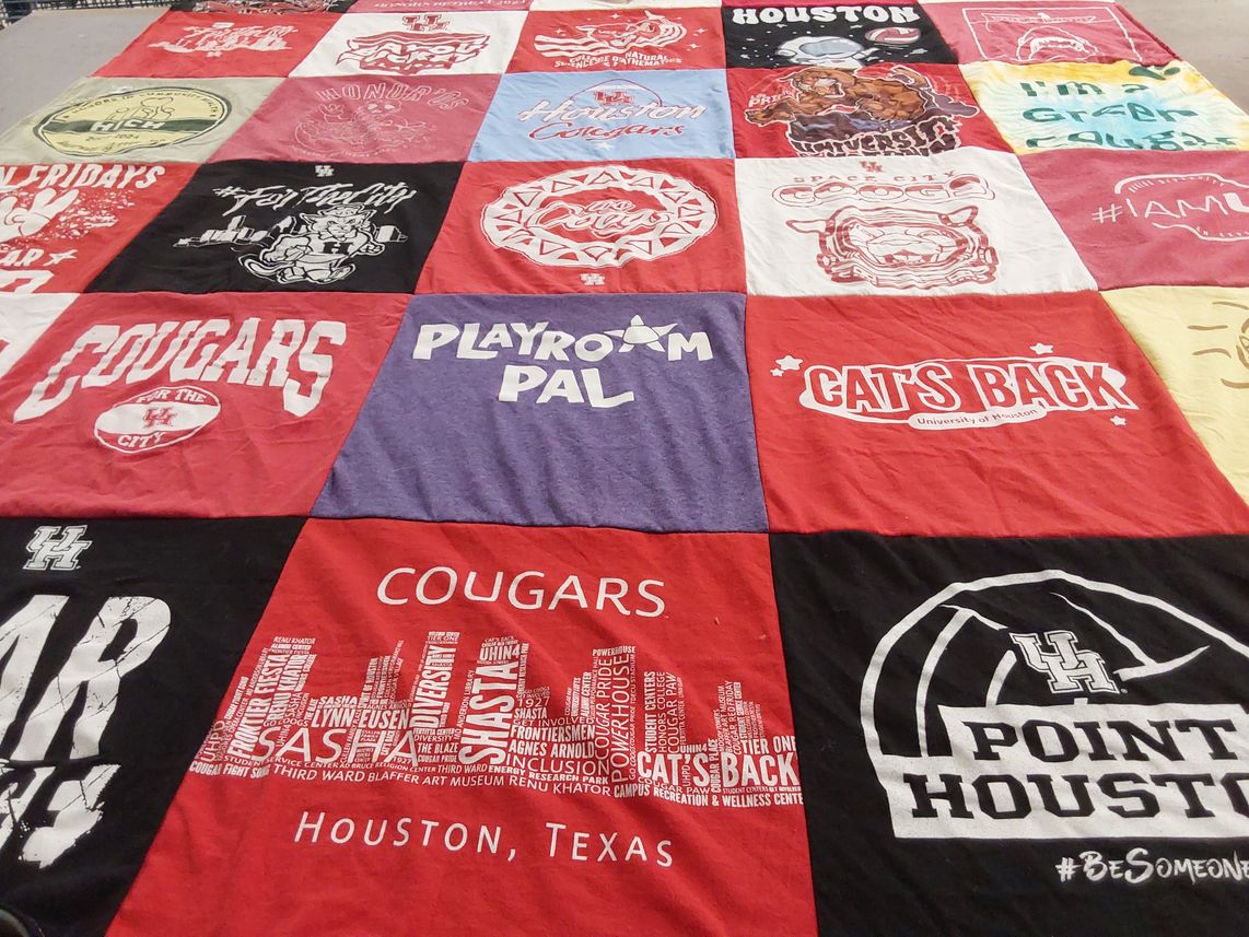 T-shirt quilt featuring university of houston cougars by Kimberly from TX