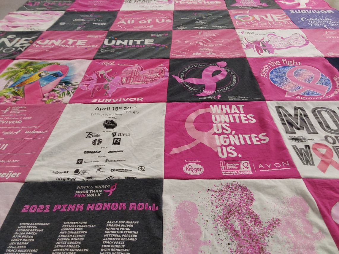 T-shirt quilt from indiana university purdue university indianapolis by Sheryl from IN