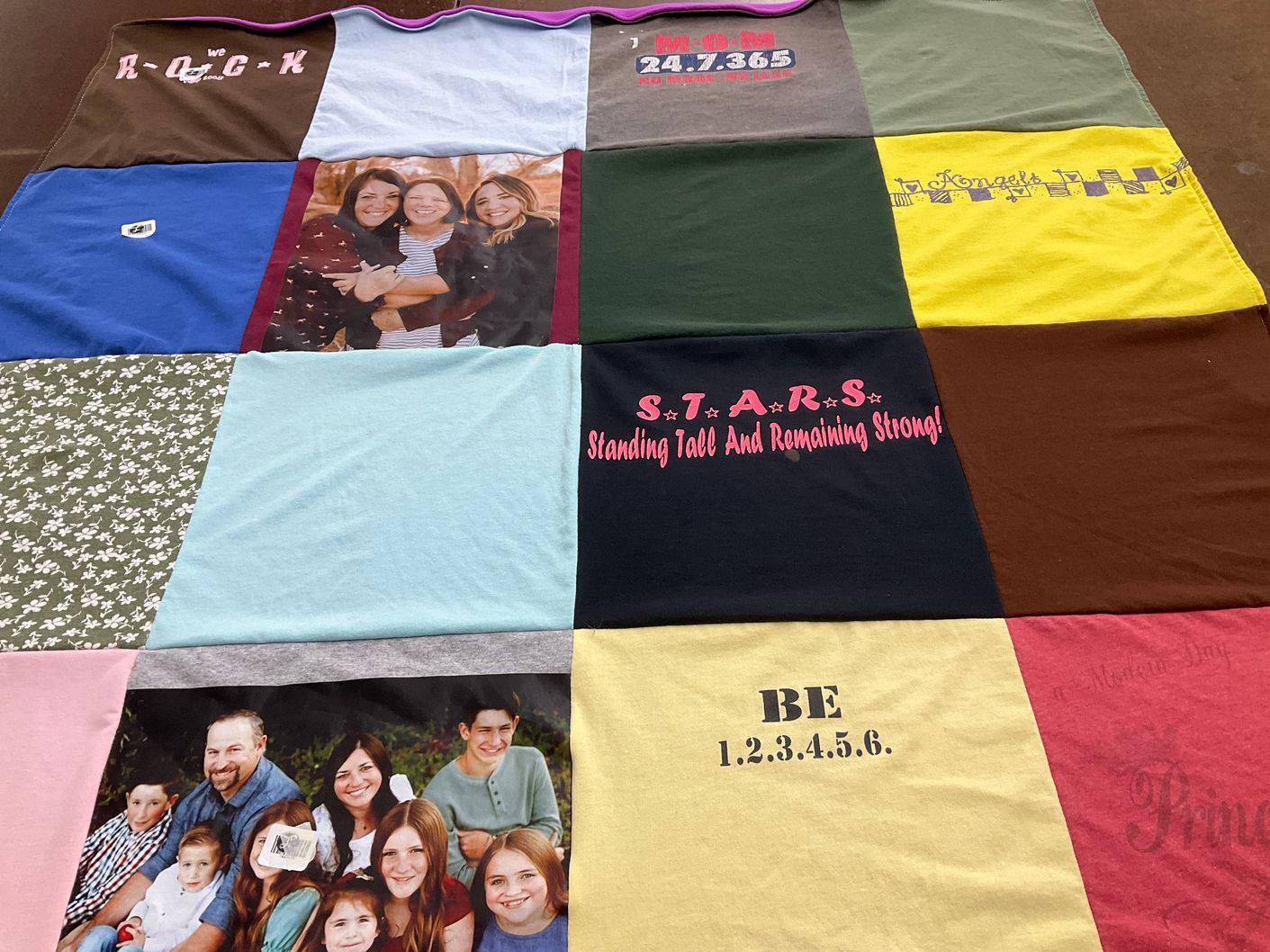 T-shirt quilt with family, friendship themes by Rick from AZ