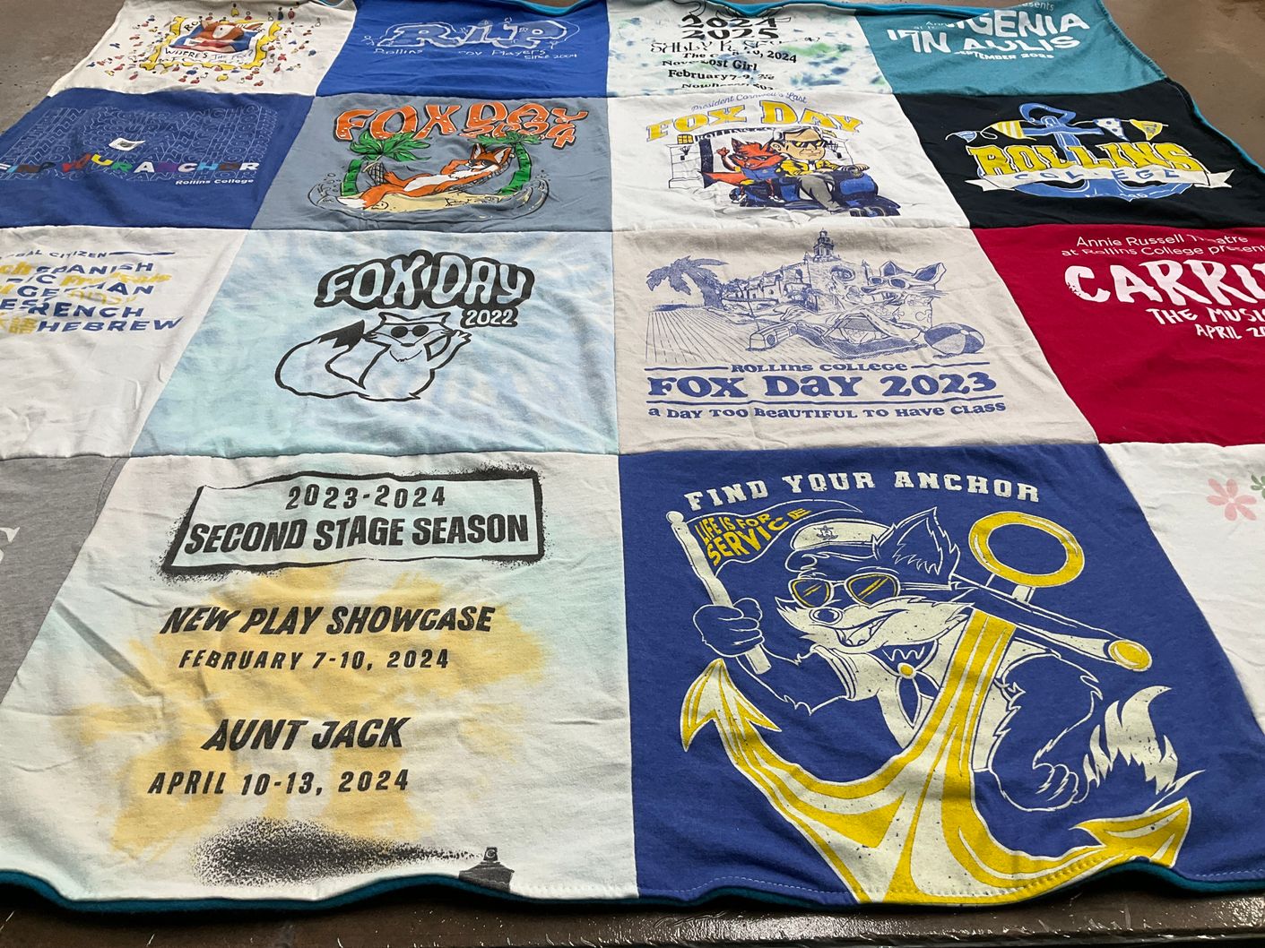 T-shirt quilt from rollins college by Ella from MD