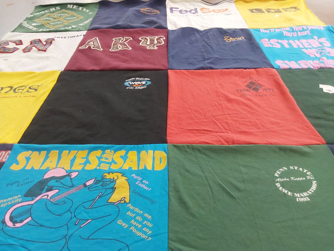 T-shirt quilt from penn state university by Laura from PA