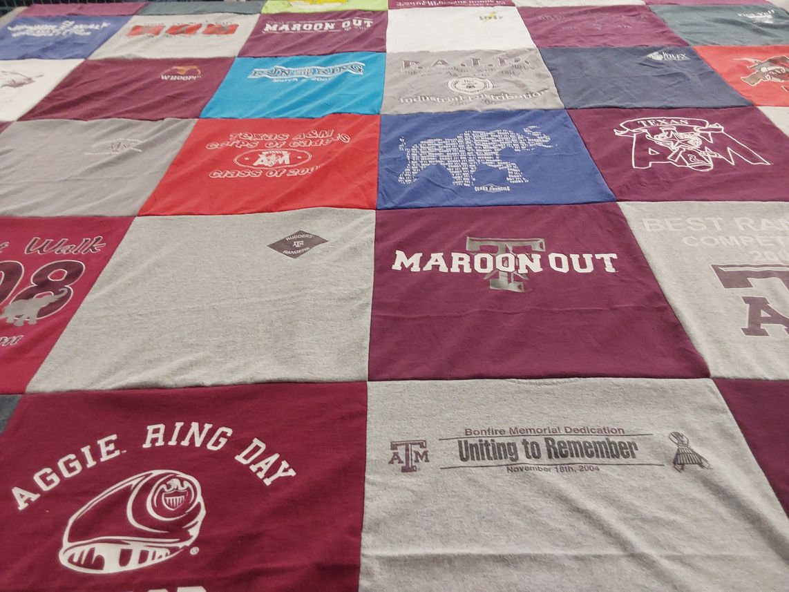 T-shirt quilt from texas a&m university by Erica from TX