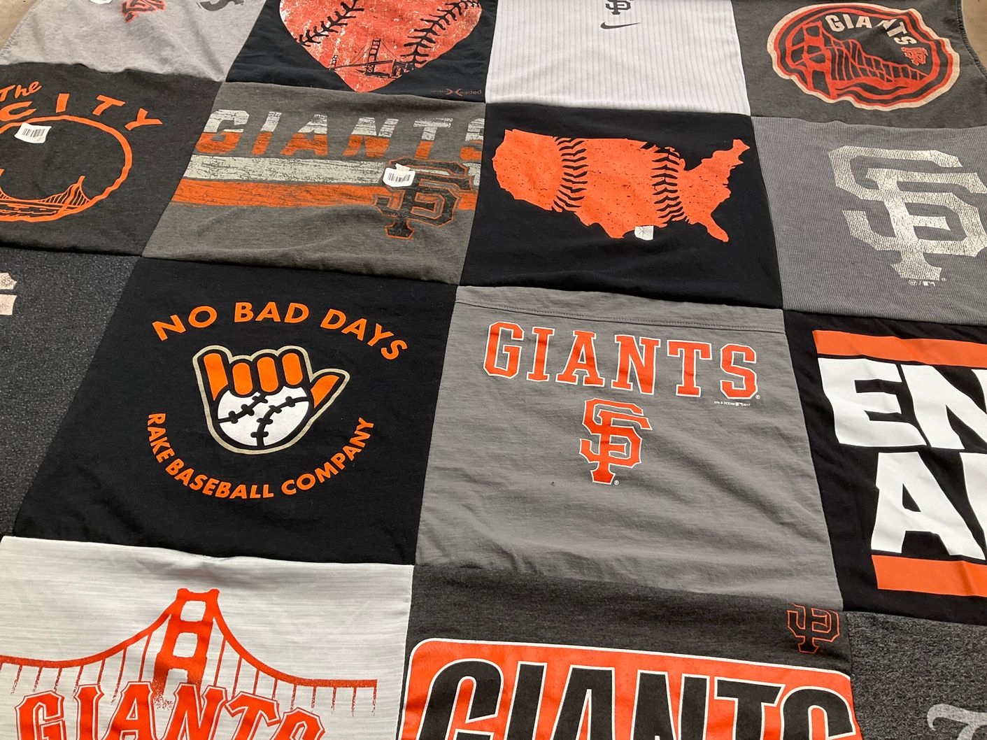 T-shirt quilt featuring san francisco giants by Camille from CA