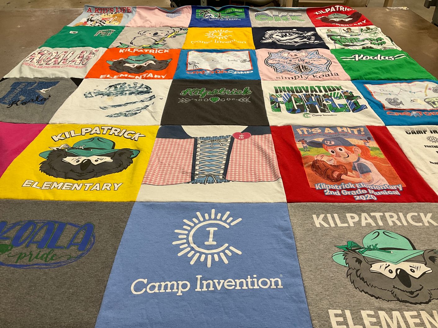 T-shirt quilt from kilpatrick elementary school by Brad from TX