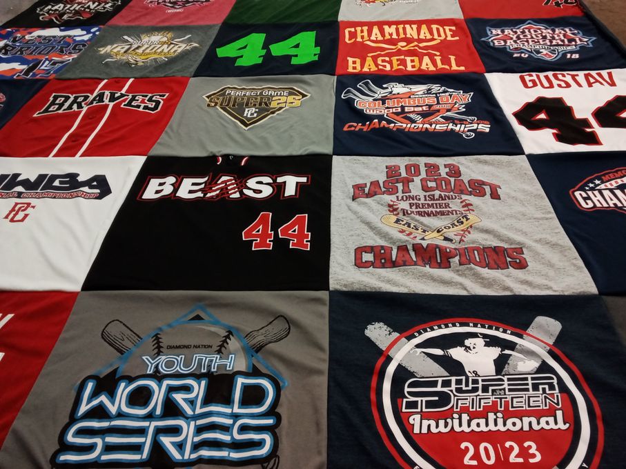 T-shirt quilt from chaminade high school by Mary A from NY