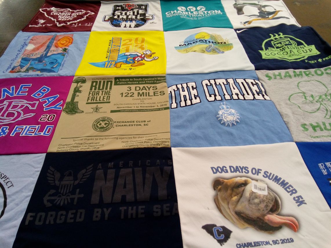 T-shirt quilt from the citadel military college of south carolina by Mary from SC