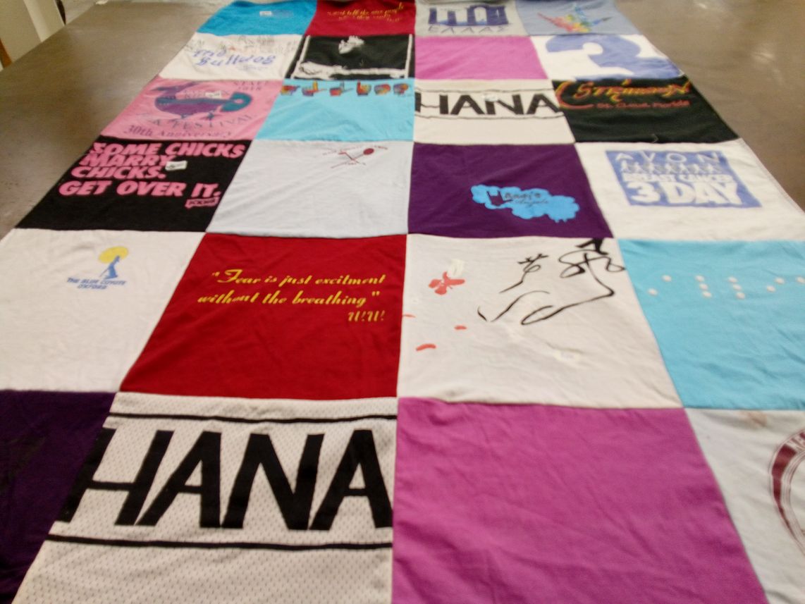 T-shirt quilt with events, festivals themes by Wendy from MA