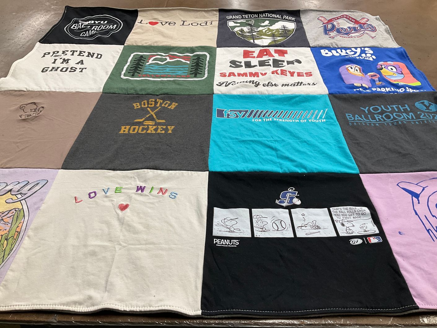 T-shirt quilt from brigham young university by Elizabeth from CA