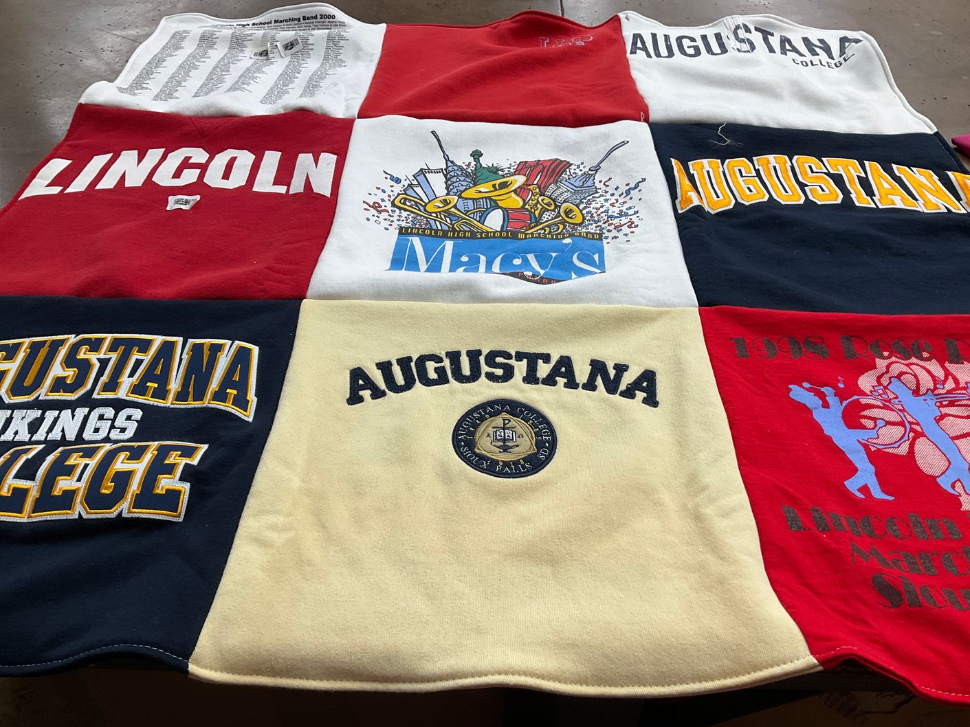 T-shirt quilt featuring augustana vikings college by Bob from SD