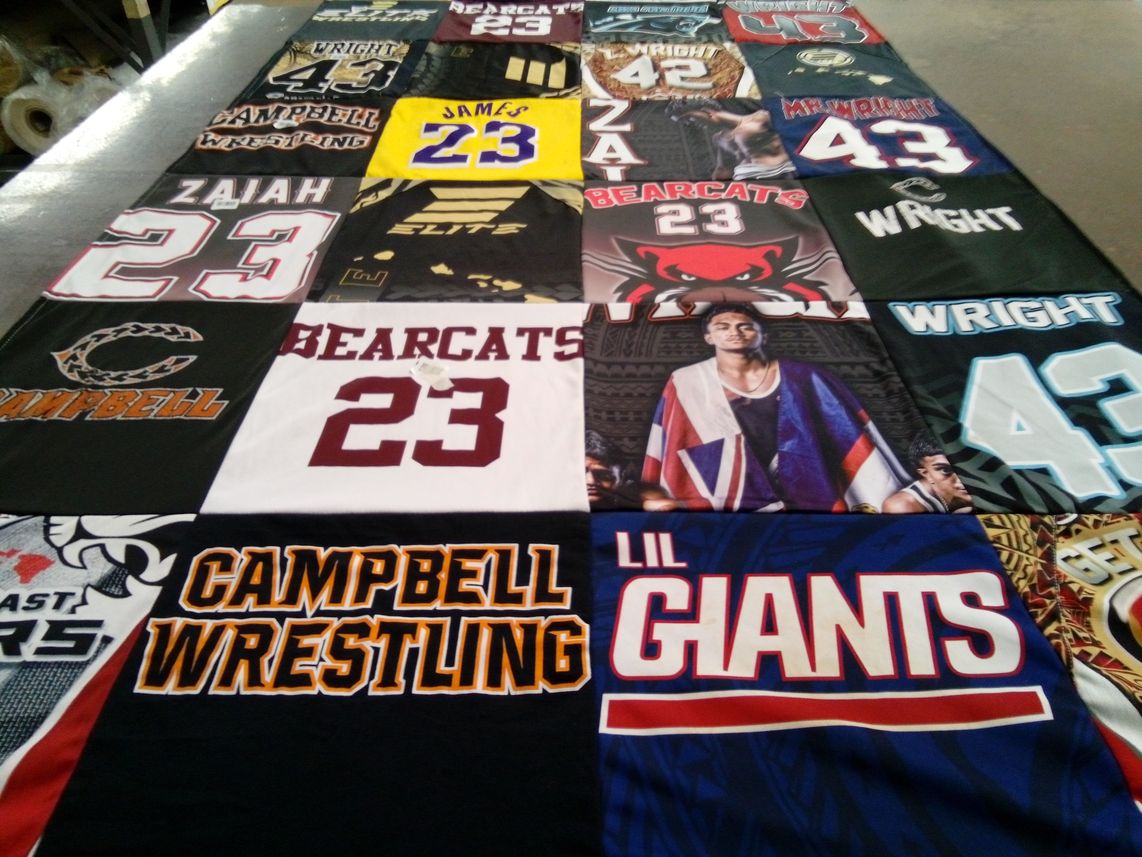 T-shirt quilt featuring bearcats, lil giants by Gardenia from HI