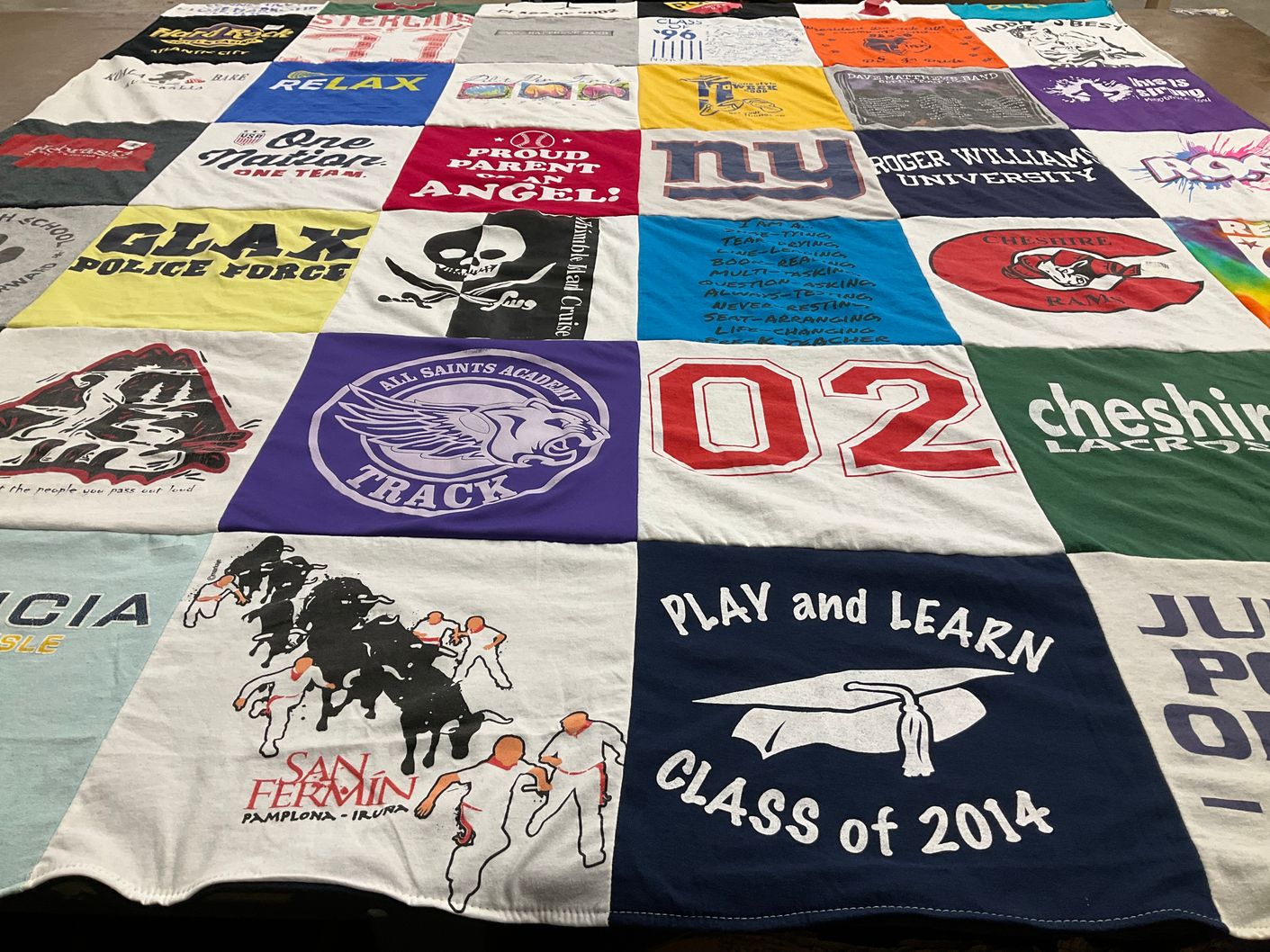 T-shirt quilt featuring cheshire lacrosse by Andrea from NJ