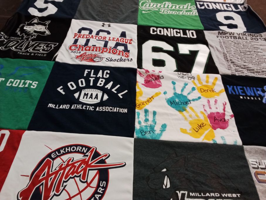 T-shirt quilt featuring elkhorn attack, mpw vikings football by Jenifer from NE