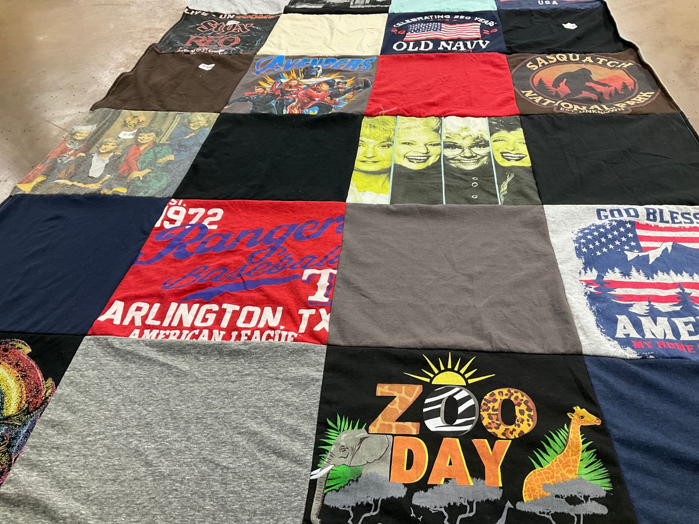 T-shirt quilt featuring texas rangers baseball team by Brenden from TX