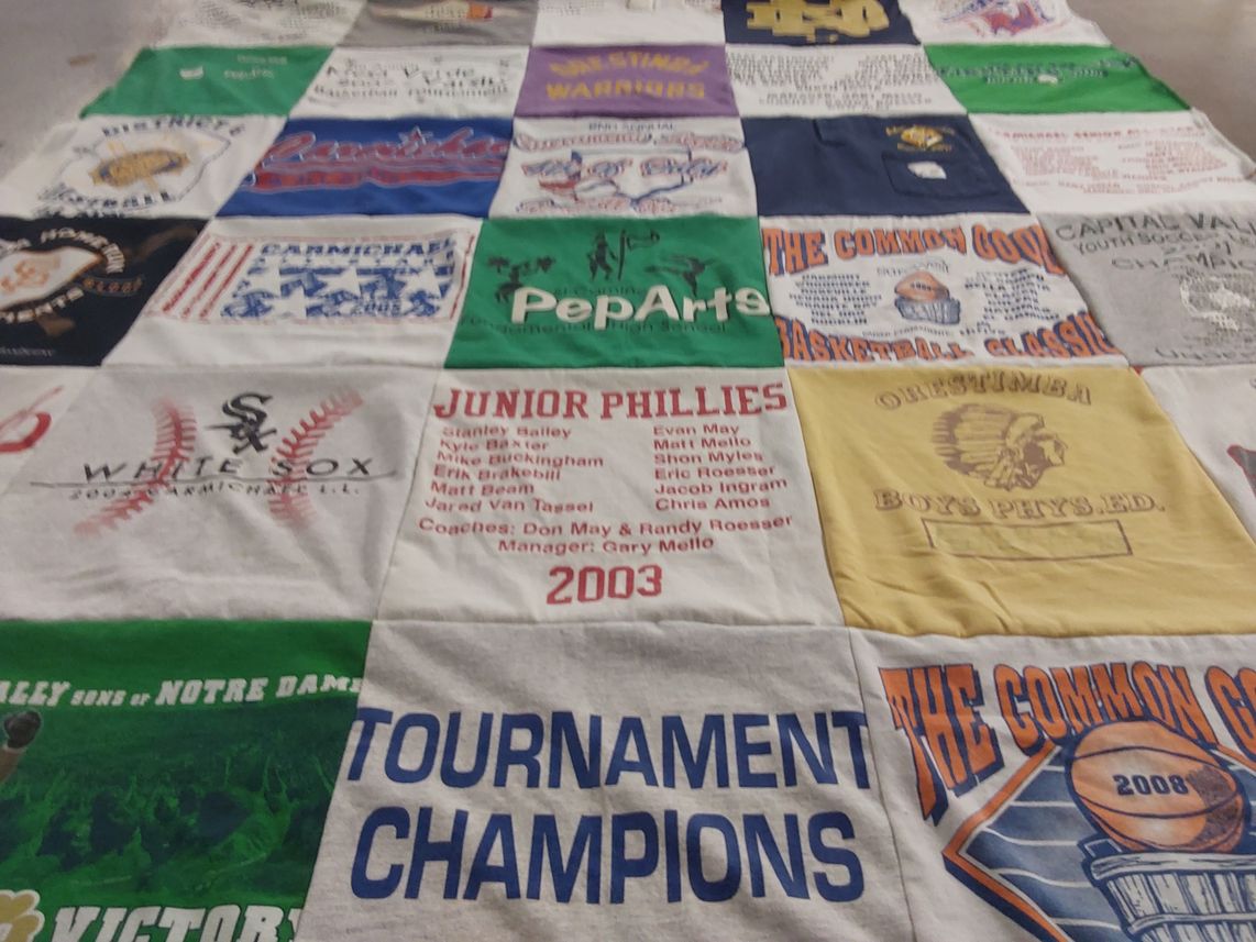 T-shirt quilt featuring chicago white sox, junior phillies by Cheryl from CA