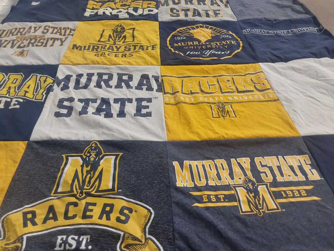 T-shirt quilt featuring murray state racers by Brandi from TN