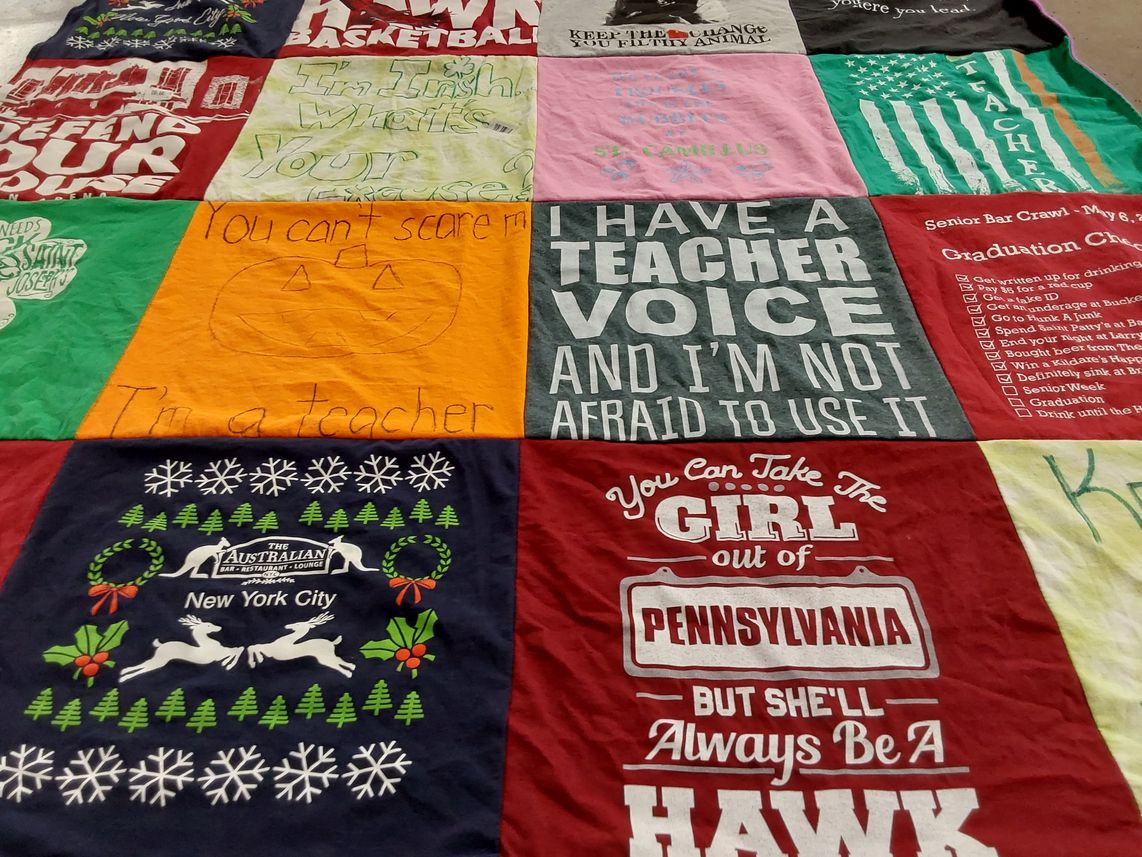 T-shirt quilt from st. camillus school by Bridgett from NY
