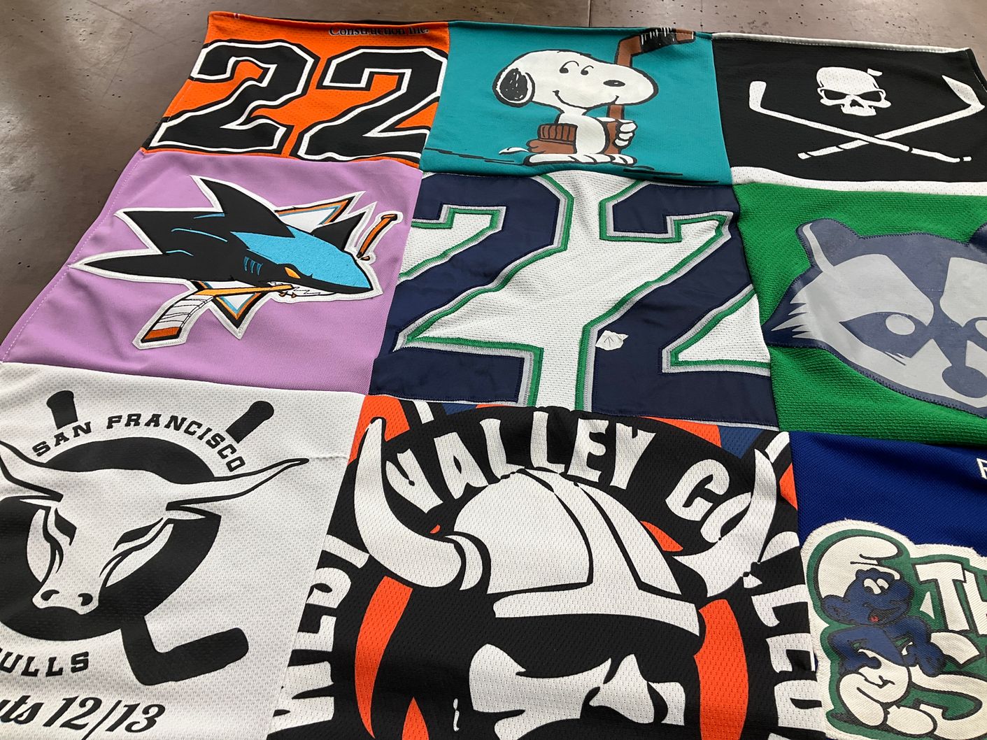 T-shirt quilt featuring san francisco bulls by DEREK from CO