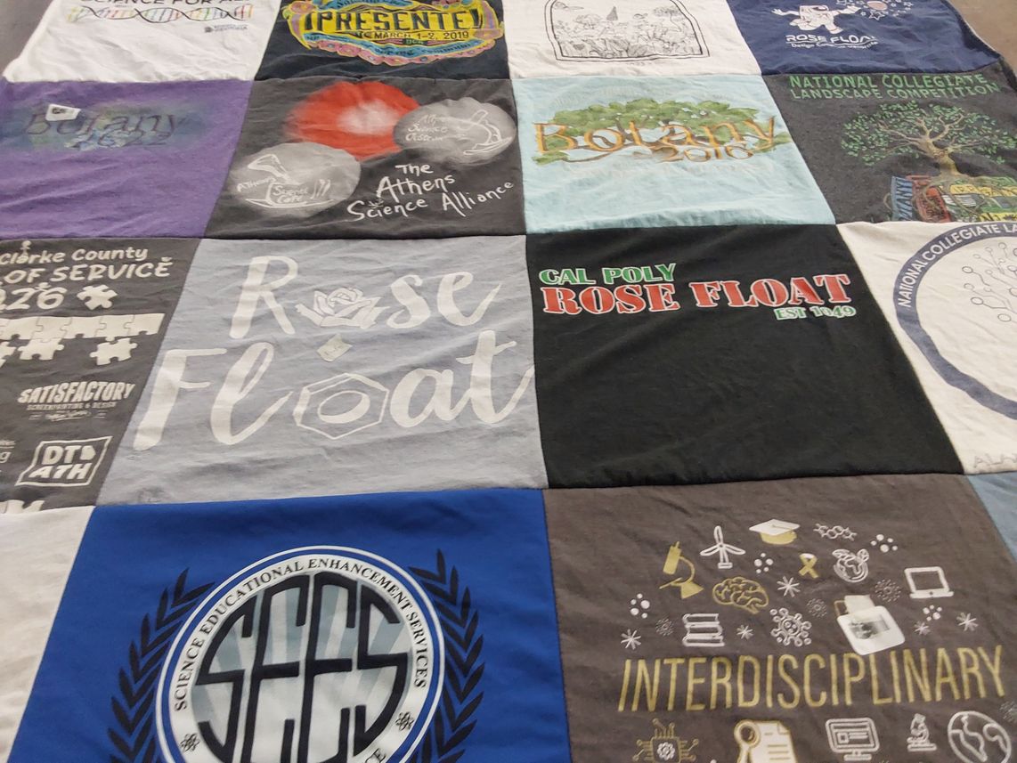 T-shirt quilt from california polytechnic state university by Summer from IL