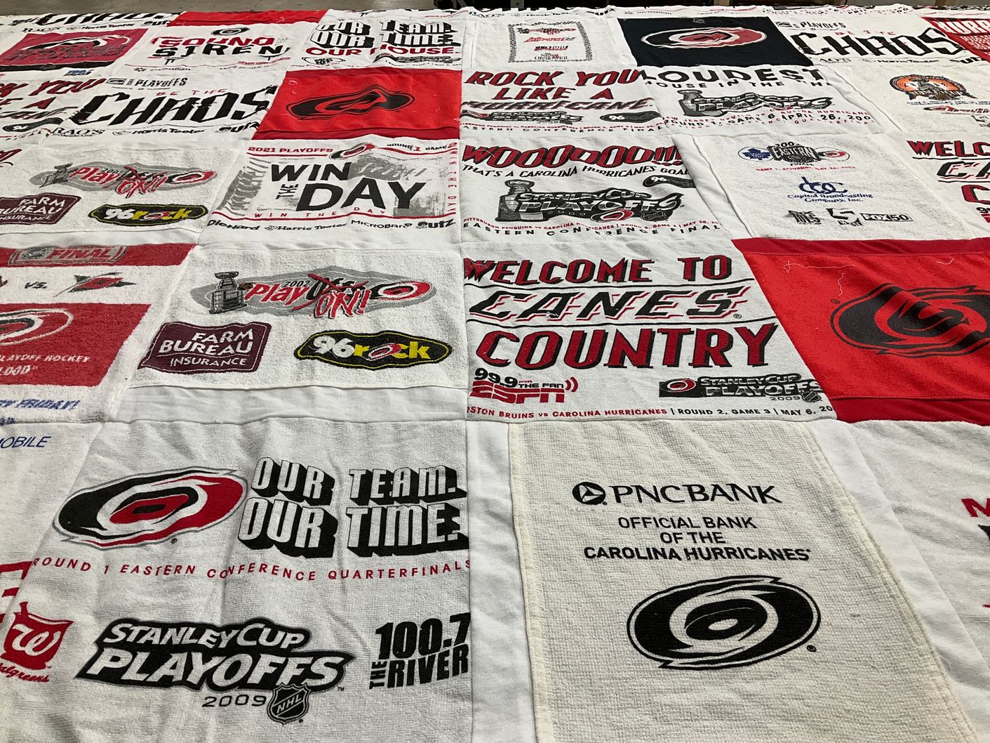 T-shirt quilt featuring carolina hurricanes by Kathryn from NC