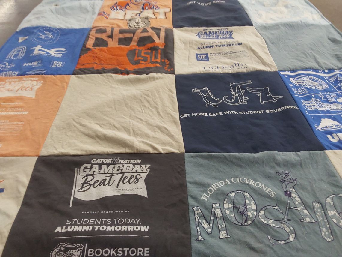T-shirt quilt from university of florida by Alicia from FL