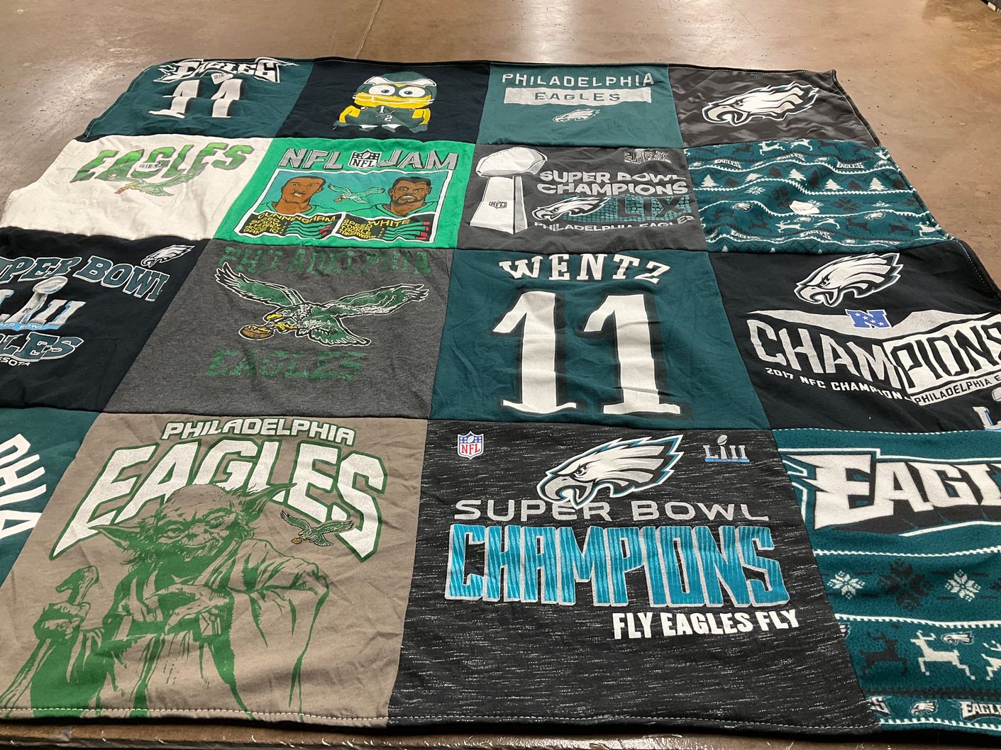 T-shirt quilt featuring philadelphia eagles by Carrie from CA