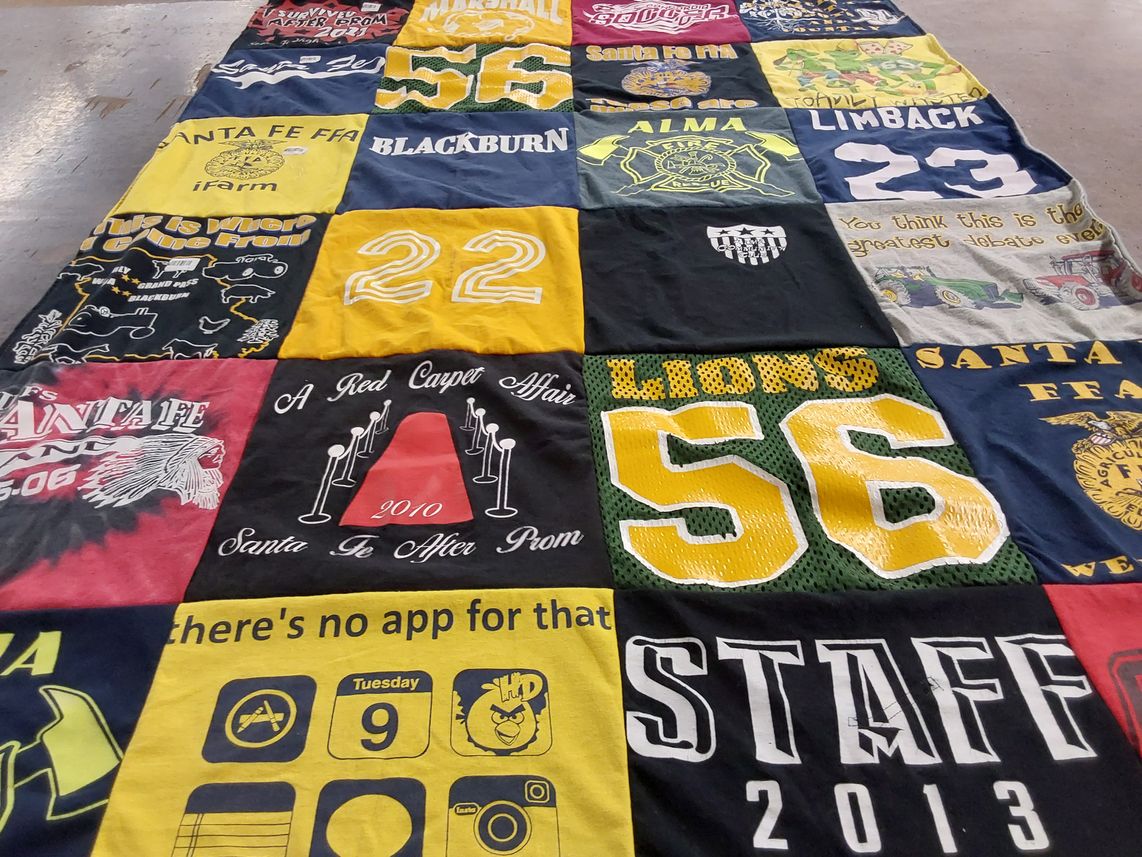T-shirt quilt featuring lions by Paige from MO