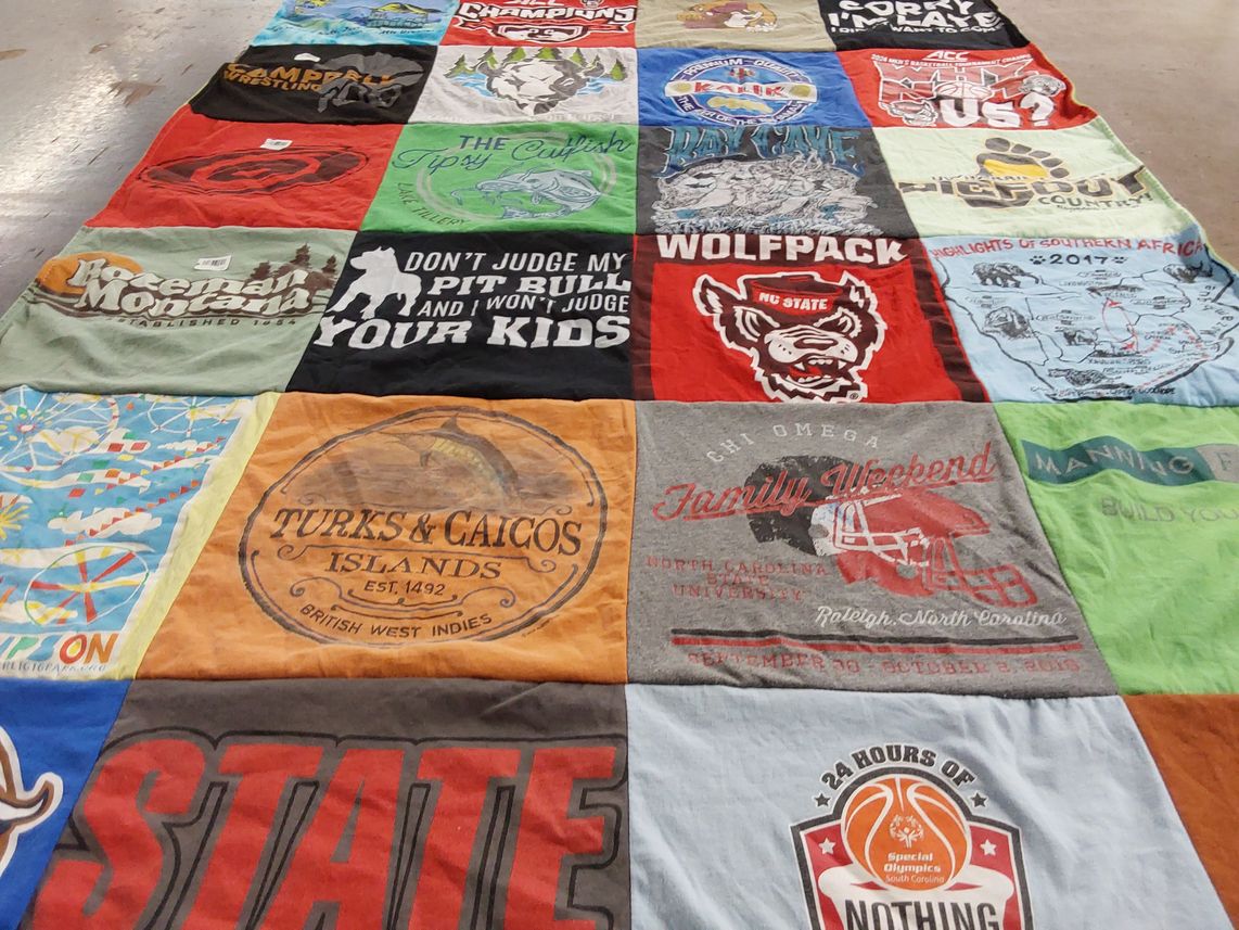 T-shirt quilt featuring wolfpack by katherine from NC