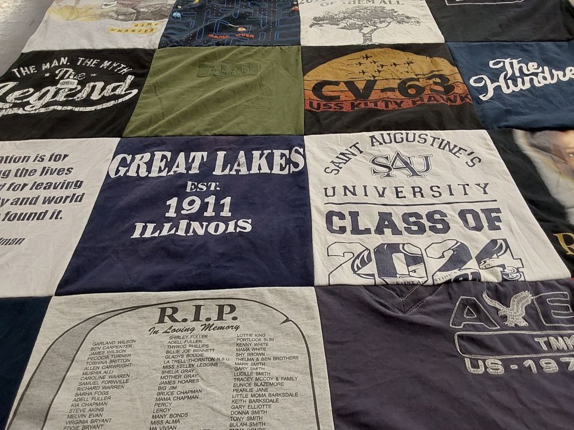 T-shirt quilt from saint augustine's university by Robin from VA