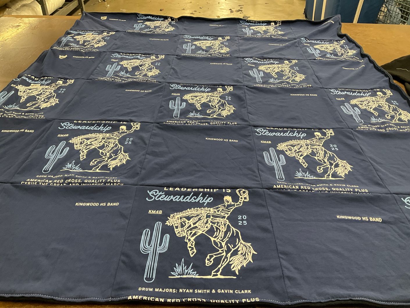 T-shirt quilt from kingwood high school by Julie from TX