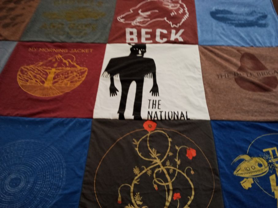 T-shirt quilt with music, bands themes by Alexander from CO