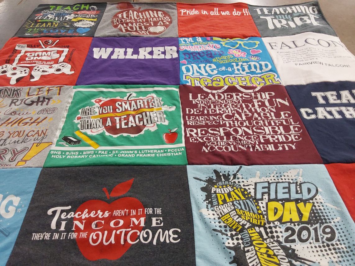 T-shirt quilt from fairview falcon, shs by Debbie from AR