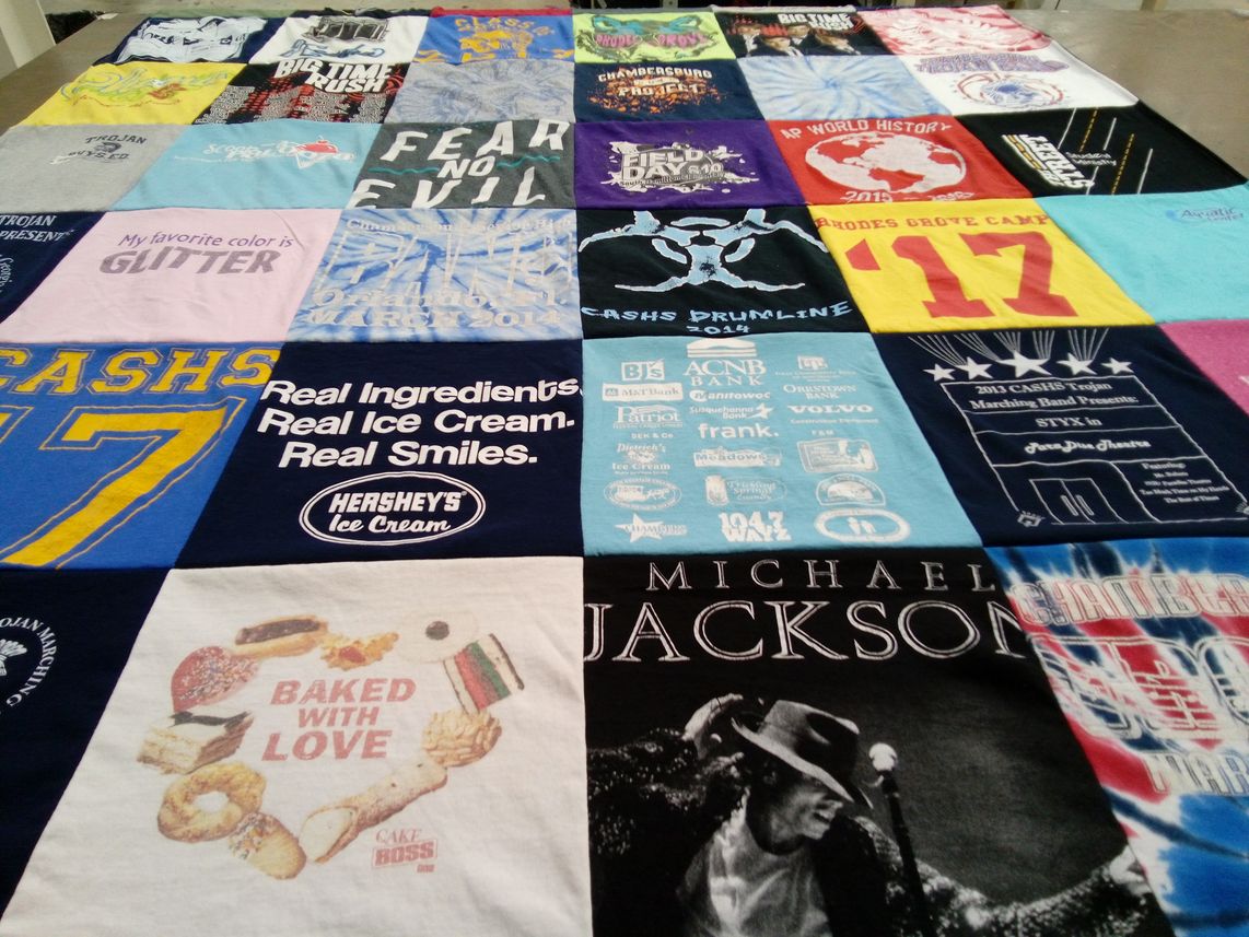 T-shirt quilt featuring cash's marching band by Wanda from PA