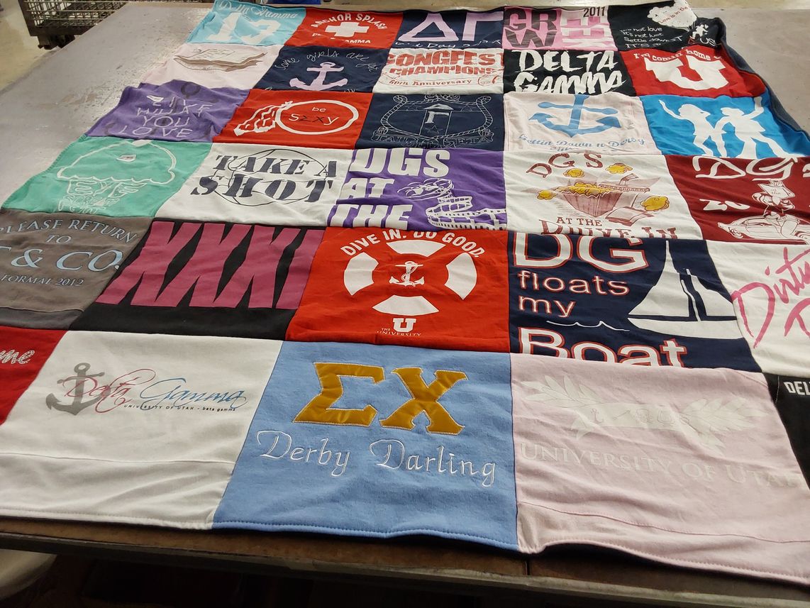T-shirt quilt from university of utah by Karin from UT