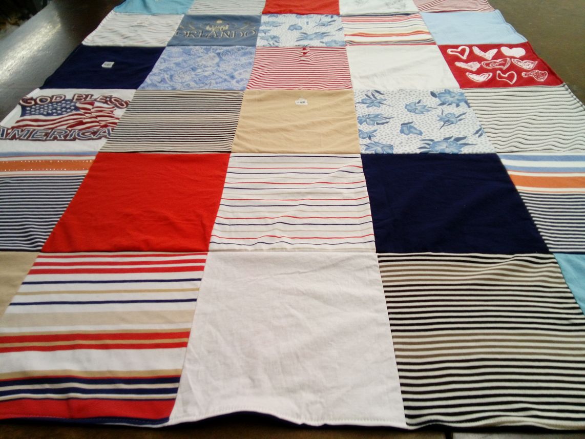 T-shirt quilt with patriotism, textile arts themes by Lori from NJ