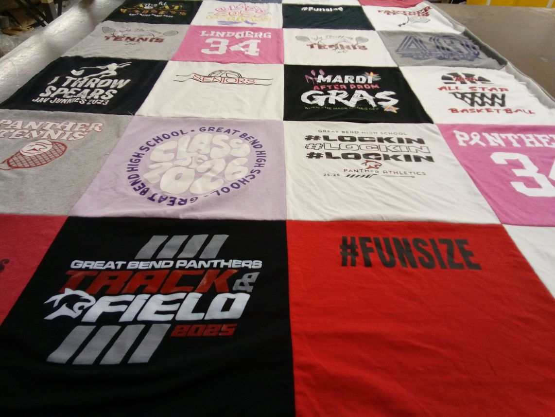 T-shirt quilt featuring great bend panthers by Karen from KS