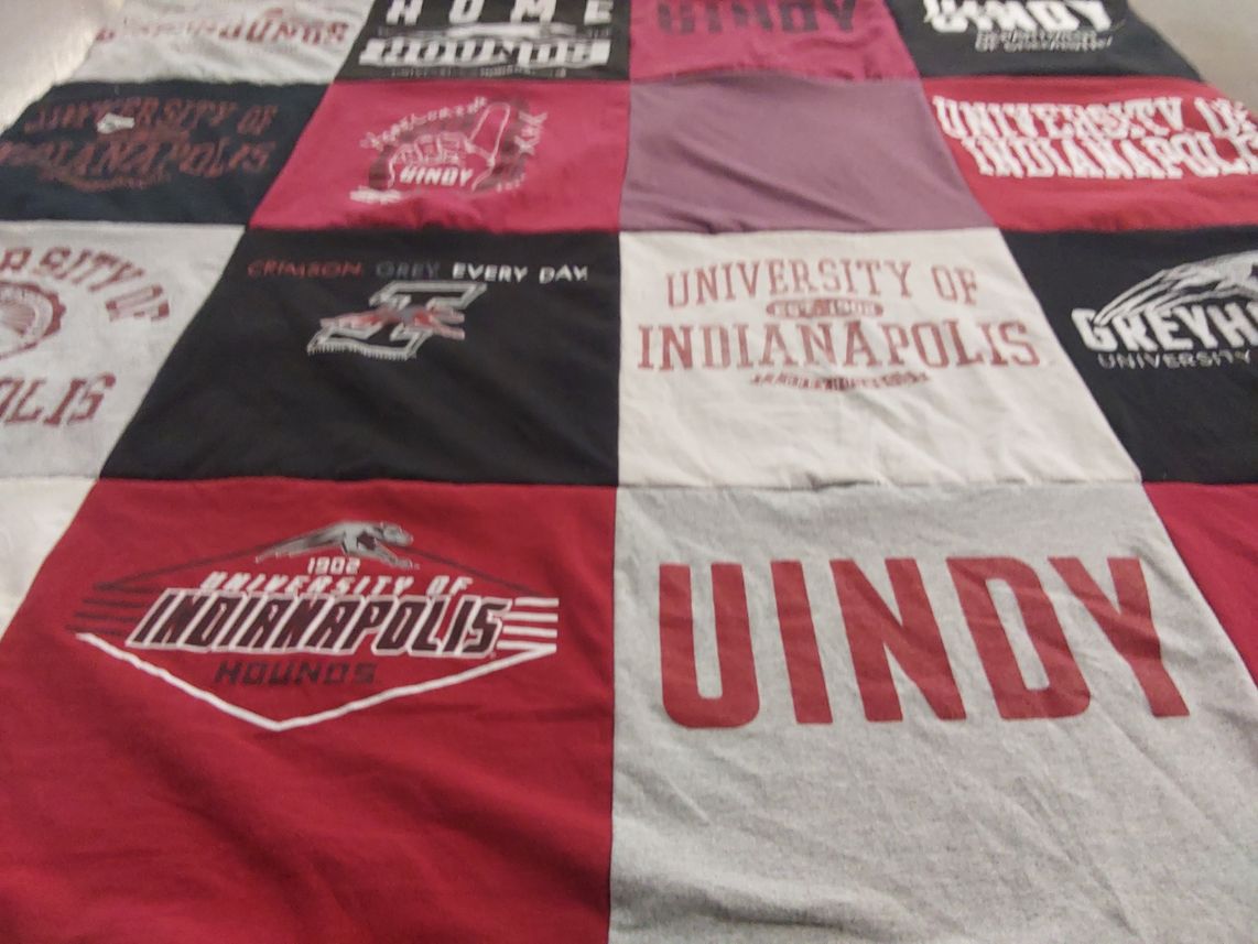 T-shirt quilt featuring hounds by Paige from IN