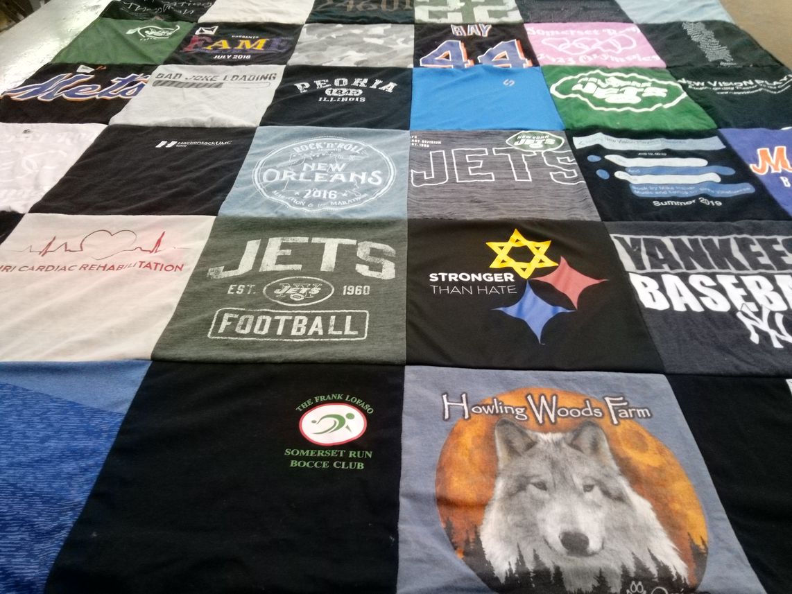 T-shirt quilt featuring new york jets, new york mets by Barbara from NJ