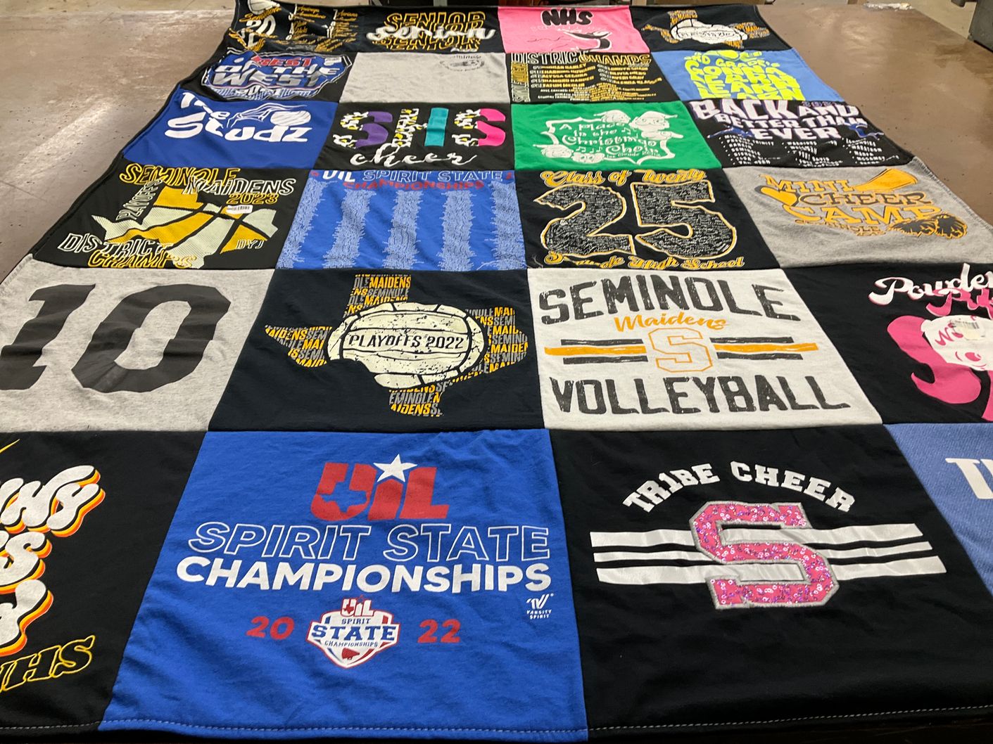 T-shirt quilt from seminole high school by Tiffany from TX