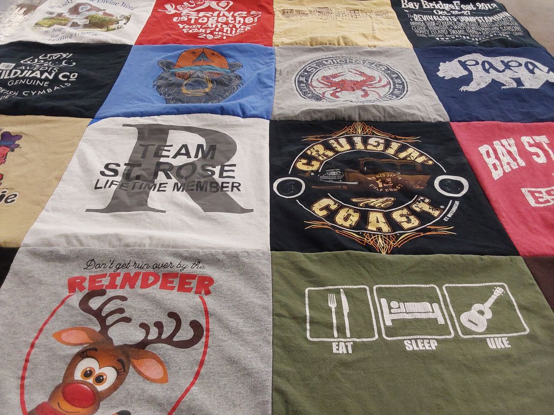 T-shirt quilt from st rose university by Glenda from MS