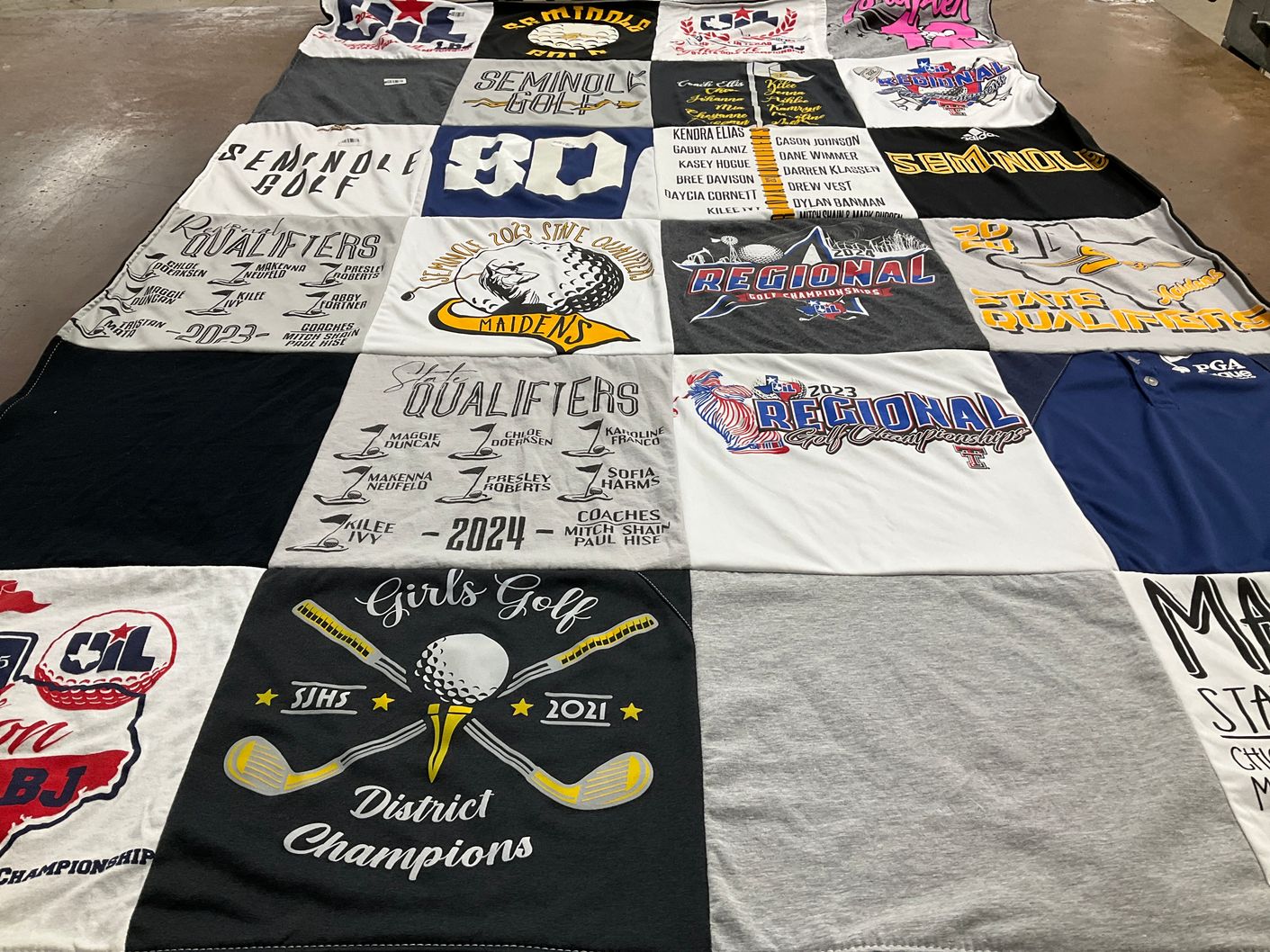 T-shirt quilt from seminole high school by Tiffany from TX
