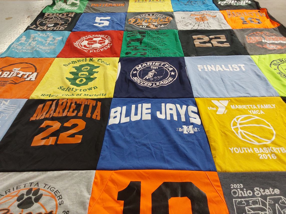 T-shirt quilt featuring marietta high school by Kathy from OH