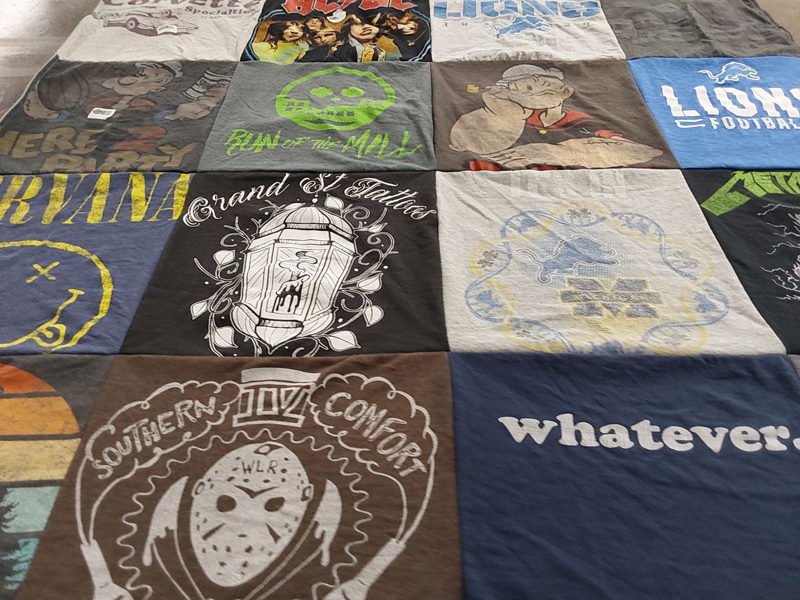 T-shirt quilt featuring lions football by Samantha from MI
